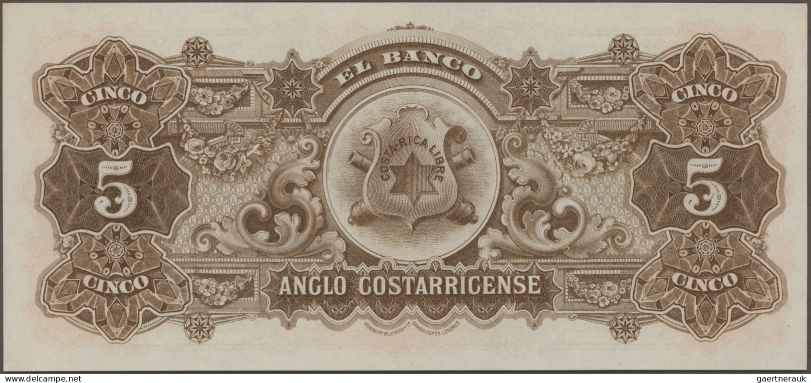 Costa Rica: Banco Central de Costa Rica and Banco Anglo-Costarricense, lot with
