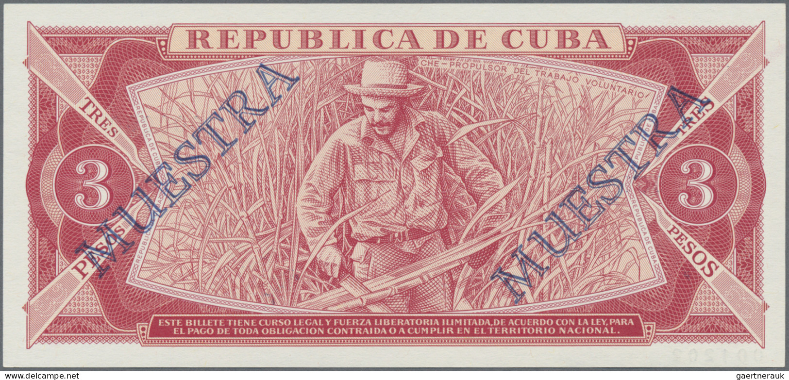 Cuba: Banco Nacional De Cuba, Lot With 6 SPECIMEN, 1964-1983 Series, With 1, 3, - Cuba