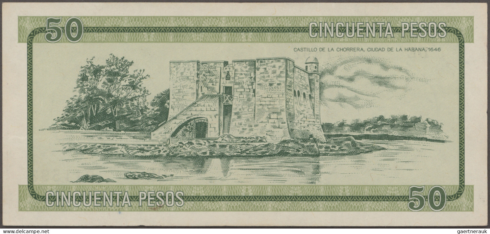 Cuba: Huge Lot With 53 Banknotes, 1958 - 2010 Series, Comprising For Example 50 - Cuba