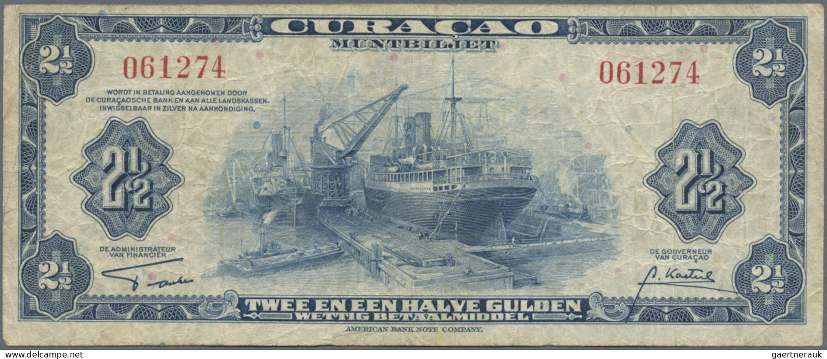 Curacao: De Curacaosche Bank, Nice Set With 5 Banknotes, 1930-1942 Series, With - Other - America