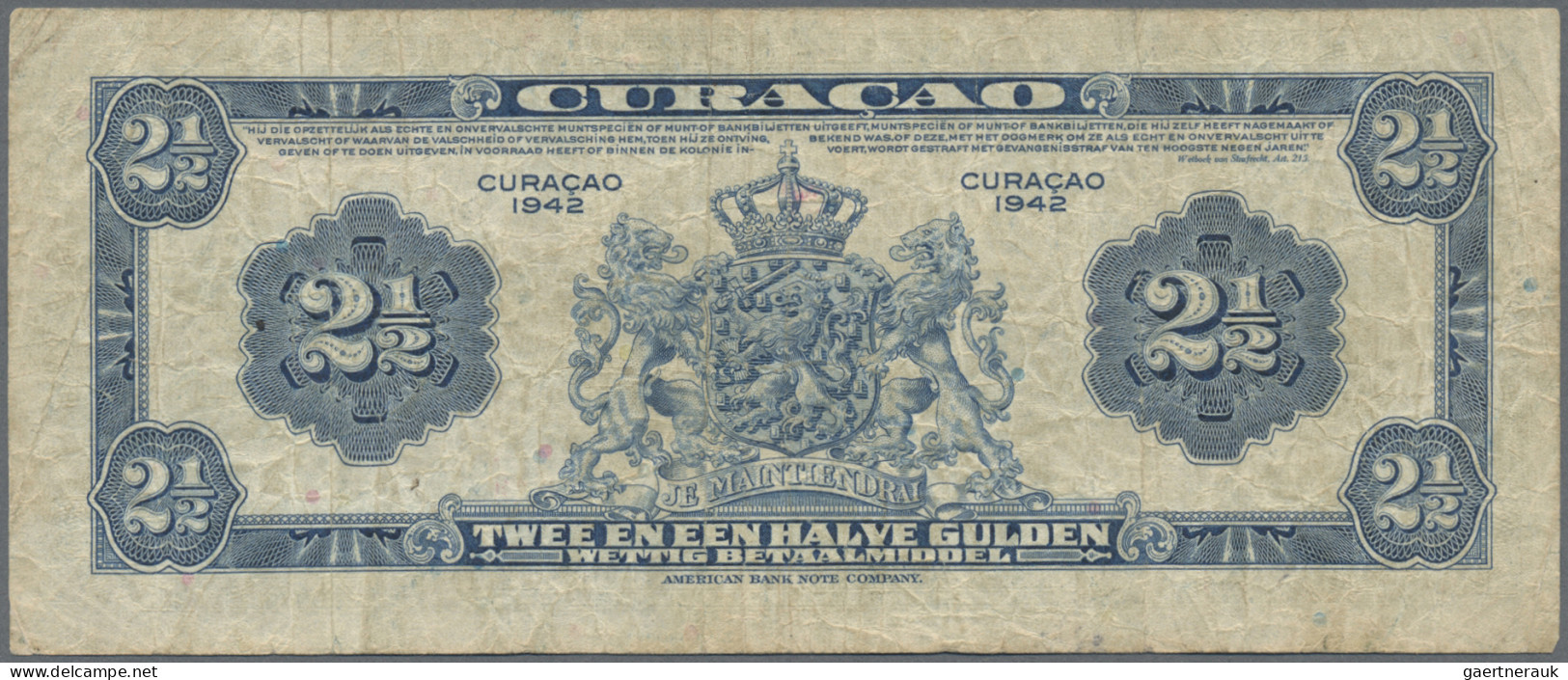 Curacao: De Curacaosche Bank, nice set with 5 banknotes, 1930-1942 series, with