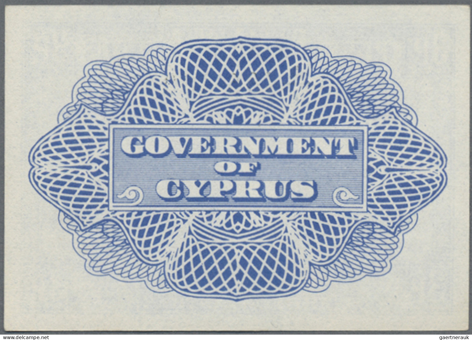 Cyprus: Government Of Cyprus, Lot With 3 Banknotes, 1943-1955 Series, Including - Zypern