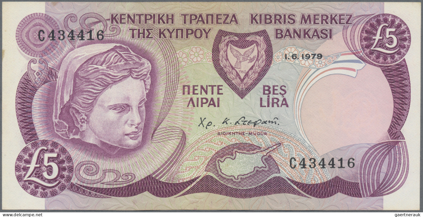 Cyprus: Central Bank Of Cyprus, Huge Lot With 21 Banknotes, Series 1967-2005, Co - Cyprus