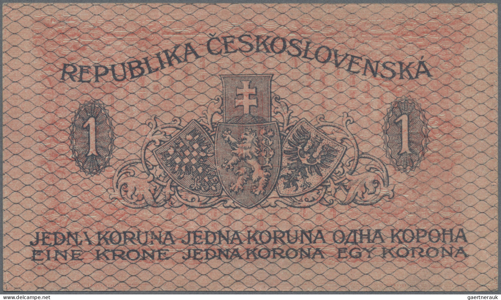 Czechoslovakia: REPUBLIKA ČESKOSLOVENSKÁ, lot with 5 banknotes, series 1919, wit