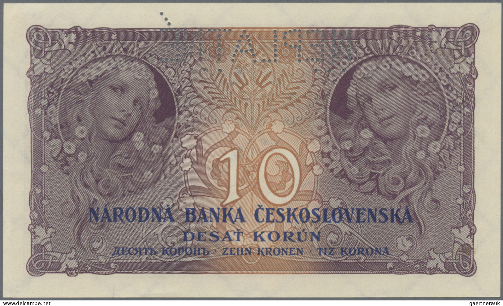 Czechoslovakia: Narodná Banka Československá, Lot With 7 Banknotes, Comprising 1 - Czechoslovakia