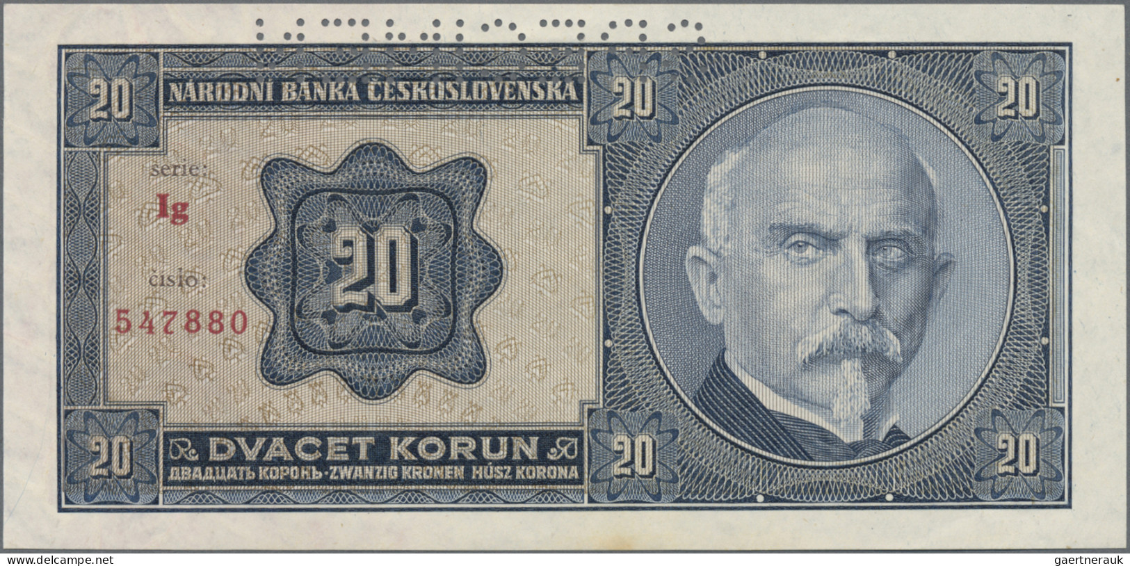 Czechoslovakia: Narodná Banka Československá, Lot With 7 Banknotes, Comprising 1 - Tsjechoslowakije