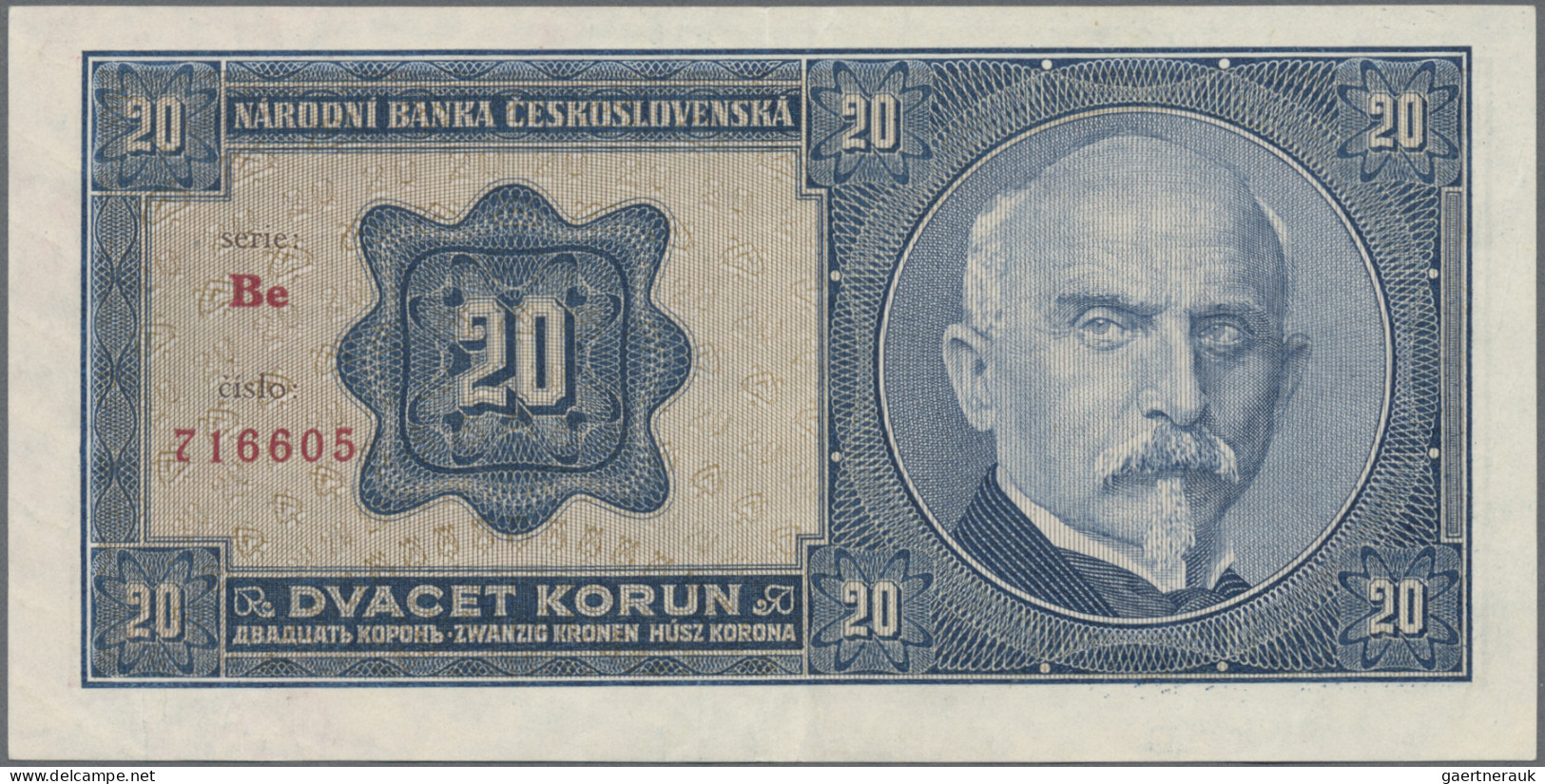 Czechoslovakia: Narodná Banka Československá, lot with 7 banknotes, comprising 1