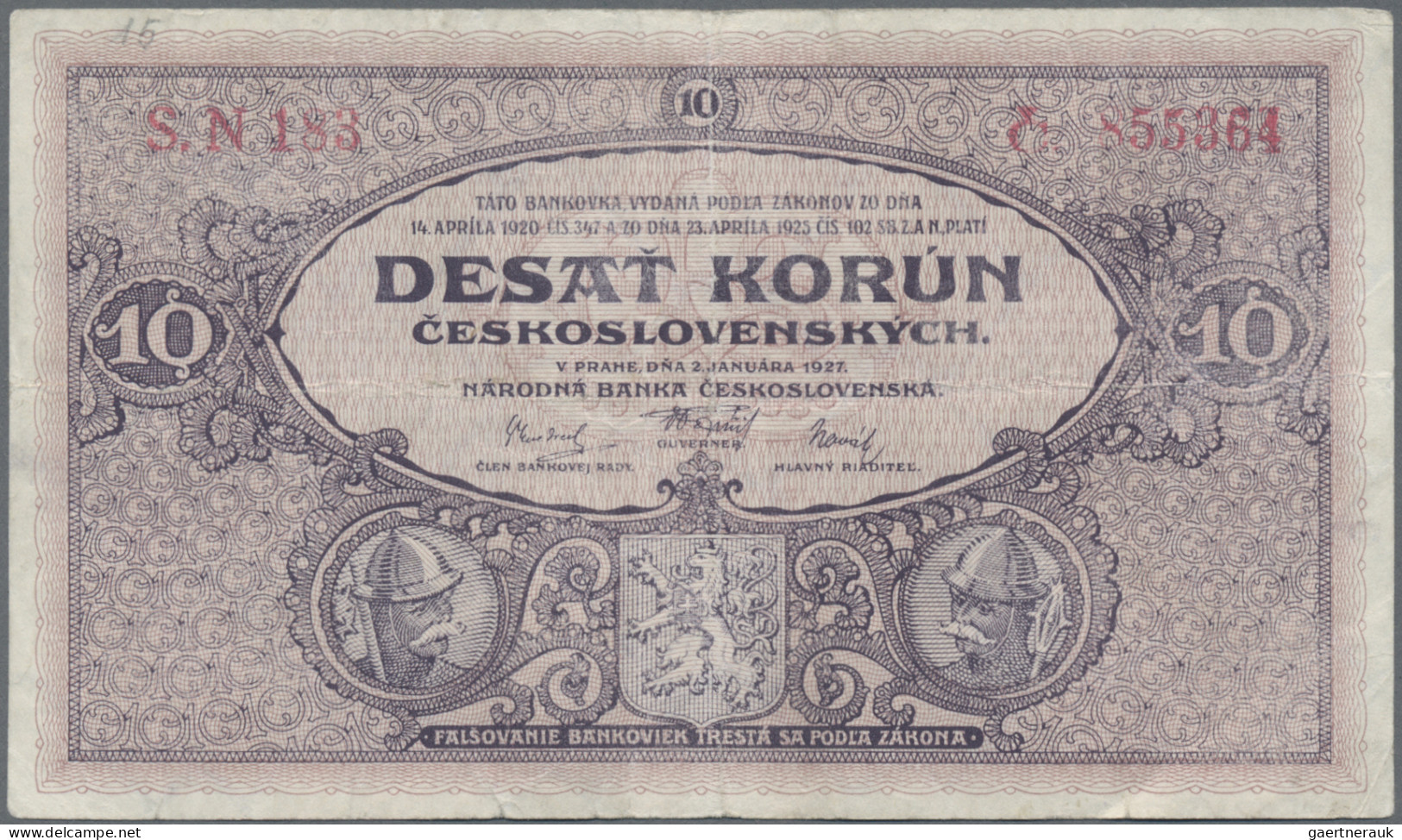 Czechoslovakia: Narodná Banka Československá, lot with 7 banknotes, comprising 1