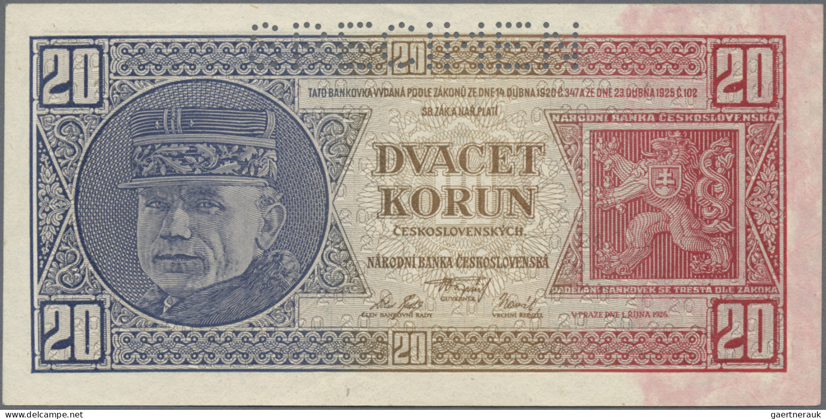 Czechoslovakia: Narodná Banka Československá, lot with 7 banknotes, comprising 1