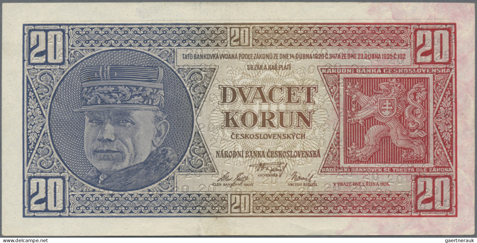 Czechoslovakia: Narodná Banka Československá, lot with 7 banknotes, comprising 1