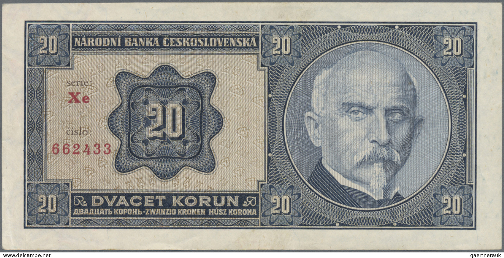 Czechoslovakia: Narodná Banka Československá, lot with 7 banknotes, comprising 1