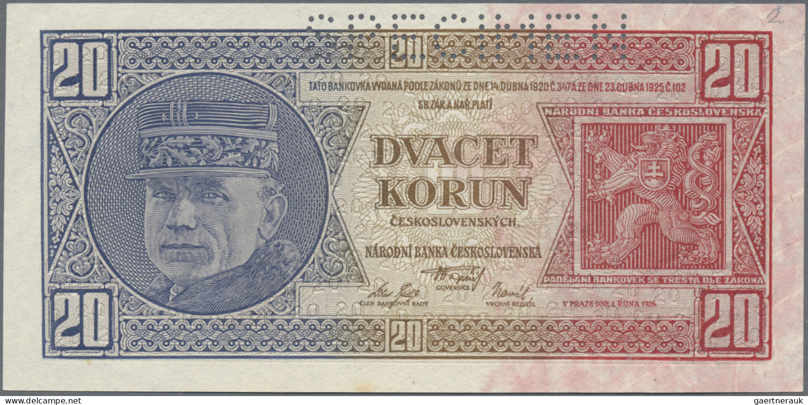 Czechoslovakia: Narodná Banka Československá, lot with 7 banknotes, comprising 1