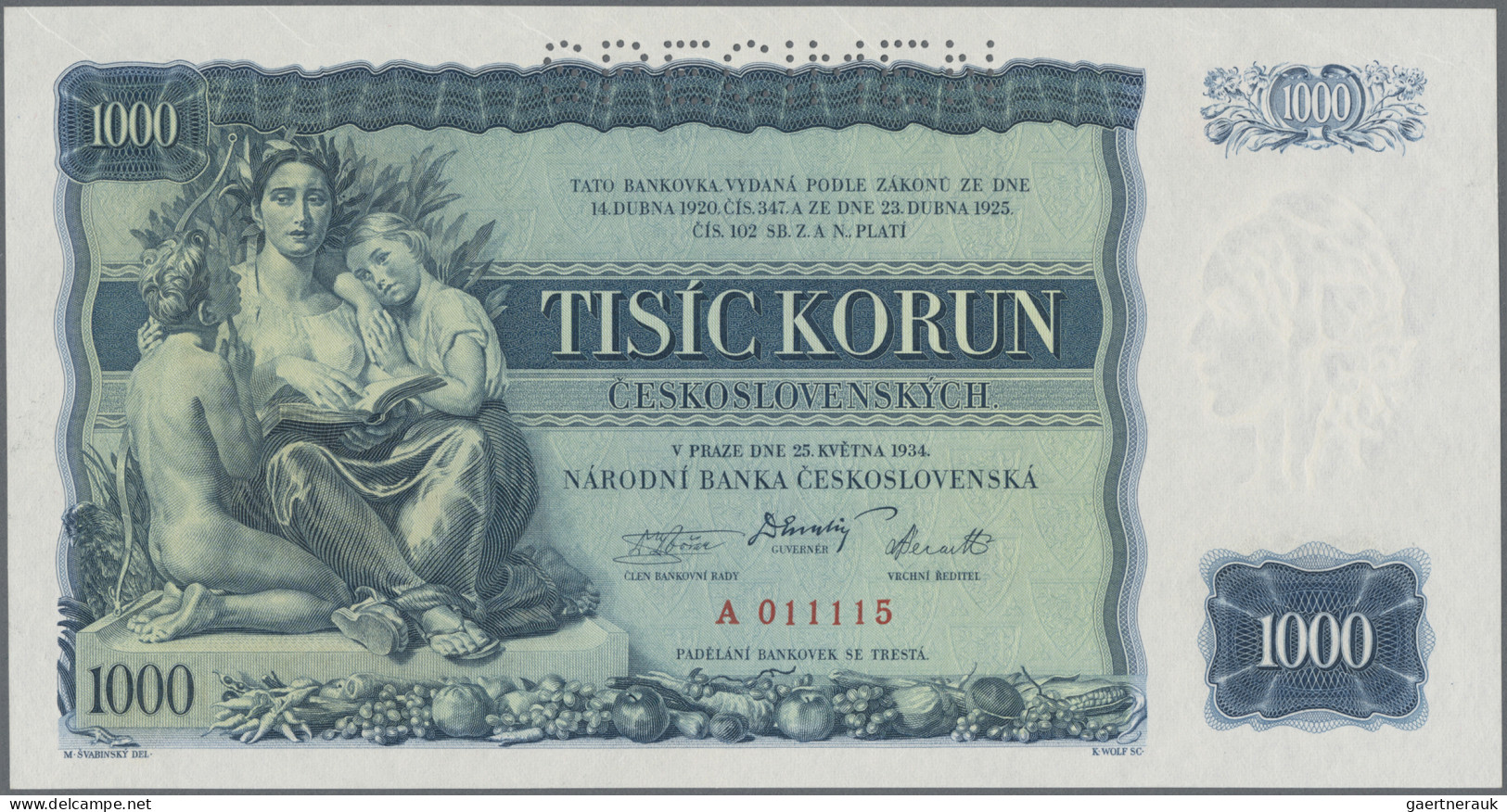 Czechoslovakia: Narodná Banka Československá, Lot With 4 Banknotes, Series 1929- - Tsjechoslowakije