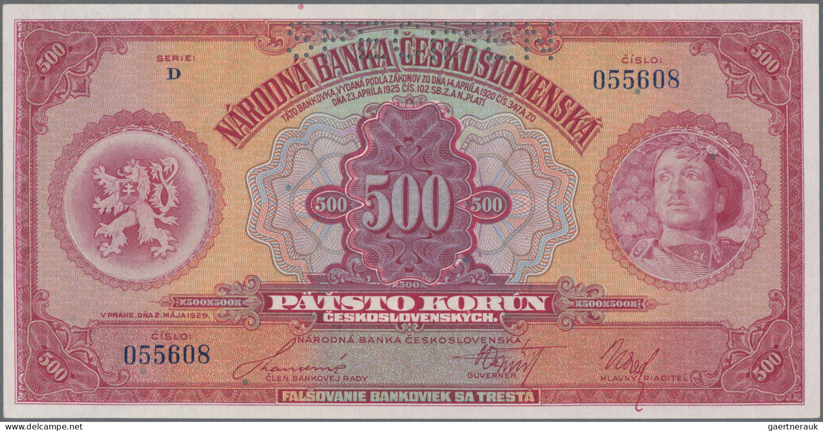 Czechoslovakia: Narodná Banka Československá, Lot With 4 Banknotes, Series 1929- - Tchécoslovaquie