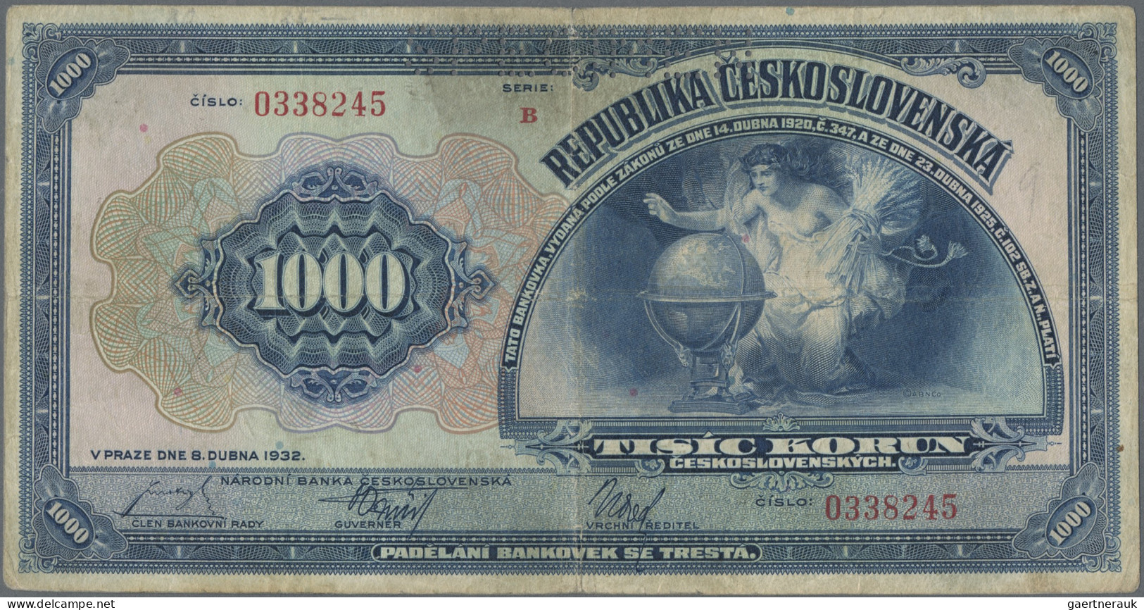 Czechoslovakia: Narodná Banka Československá, Pair With 1.000 Korun And 1.000 Ko - Cecoslovacchia