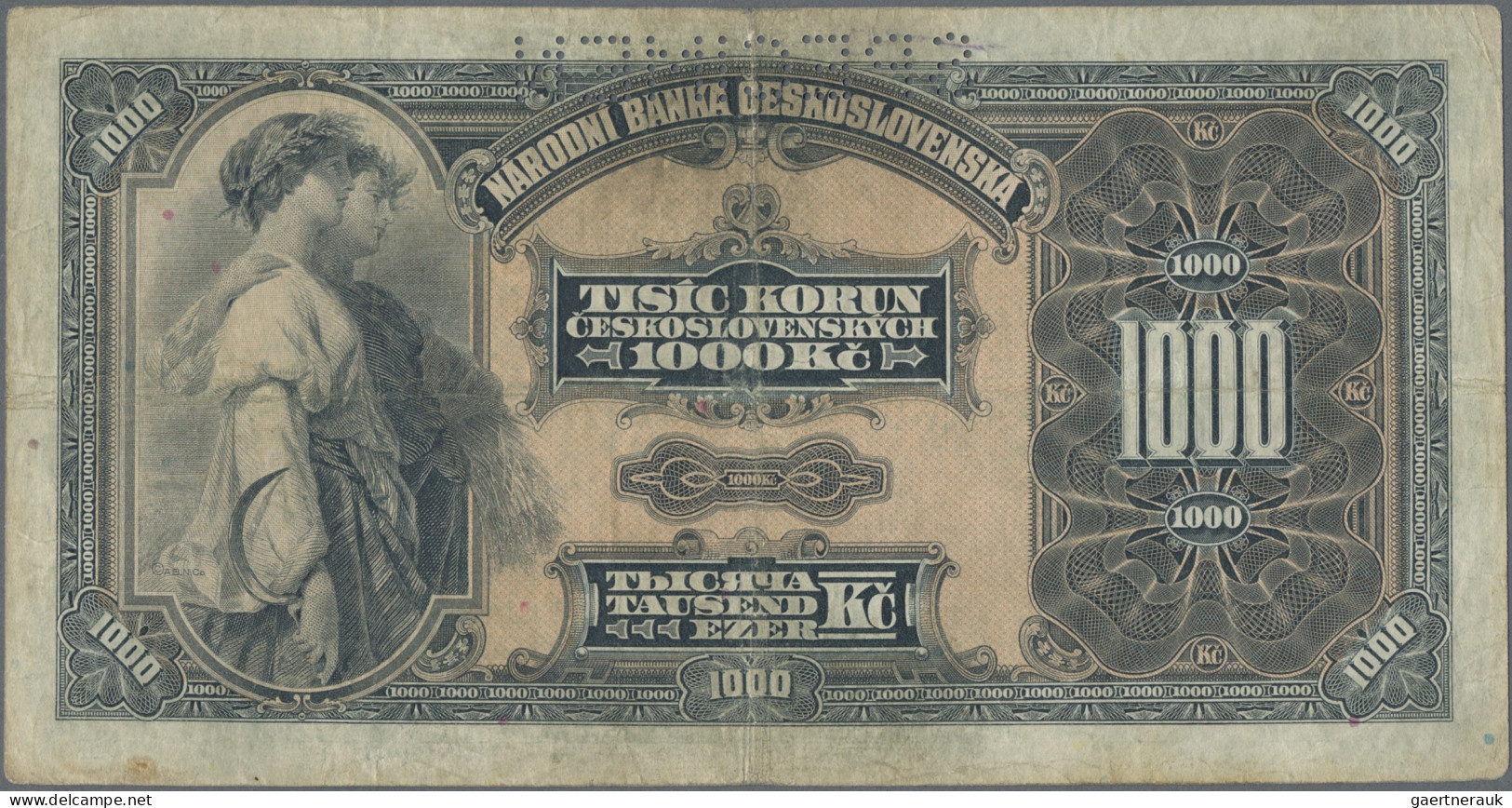 Czechoslovakia: Narodná Banka Československá, Pair With 1.000 Korun And 1.000 Ko - Tsjechoslowakije