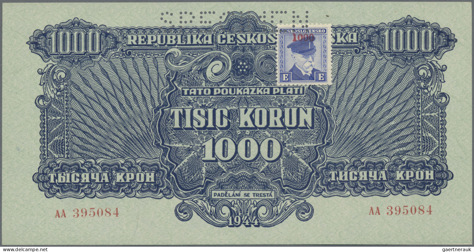 Czechoslovakia: Republika Československá, Lot With 7 Banknotes, 1944-1945 Series - Cecoslovacchia