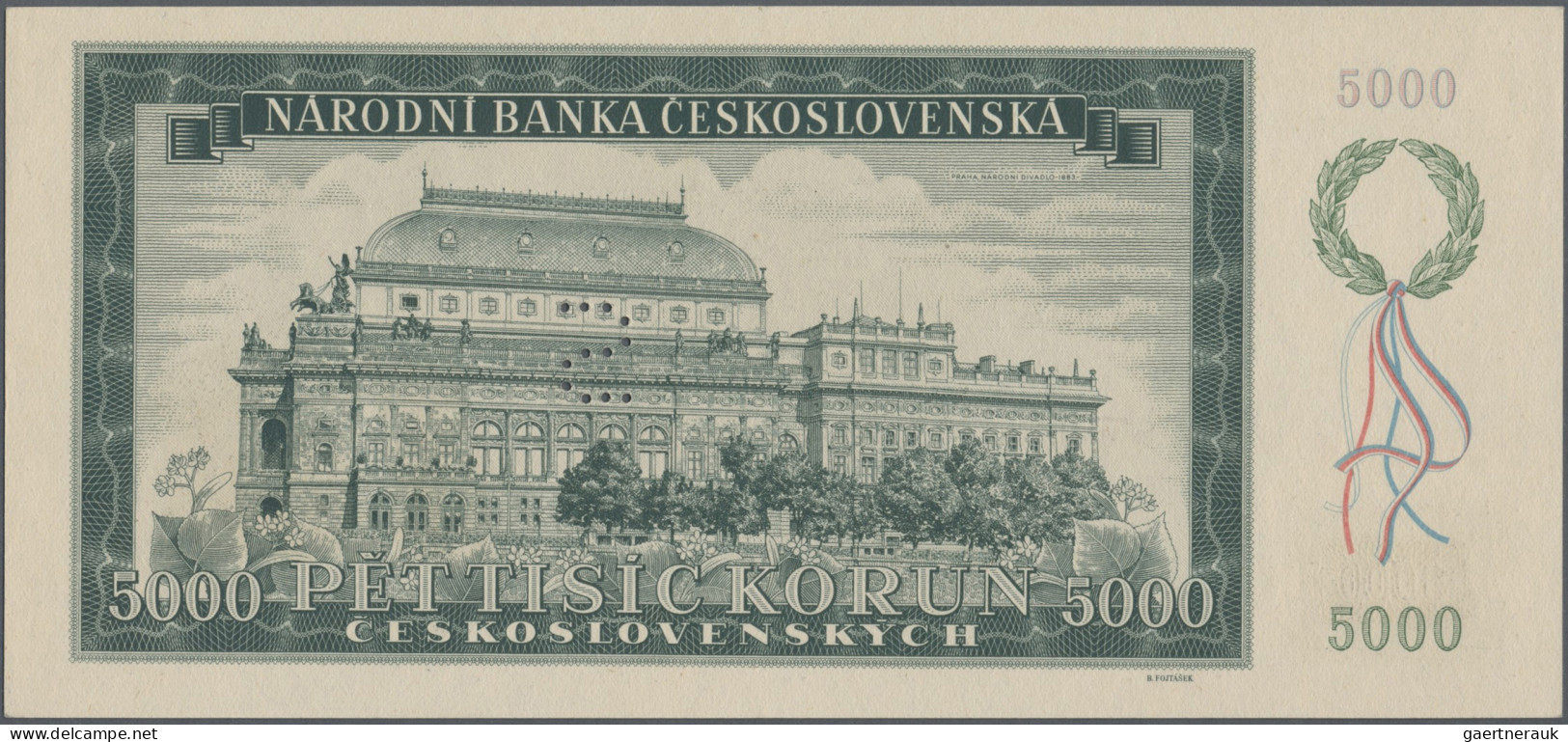 Czechoslovakia: Narodná Banka Československá, Lot With 9 Banknotes, Series 1945- - Tschechoslowakei
