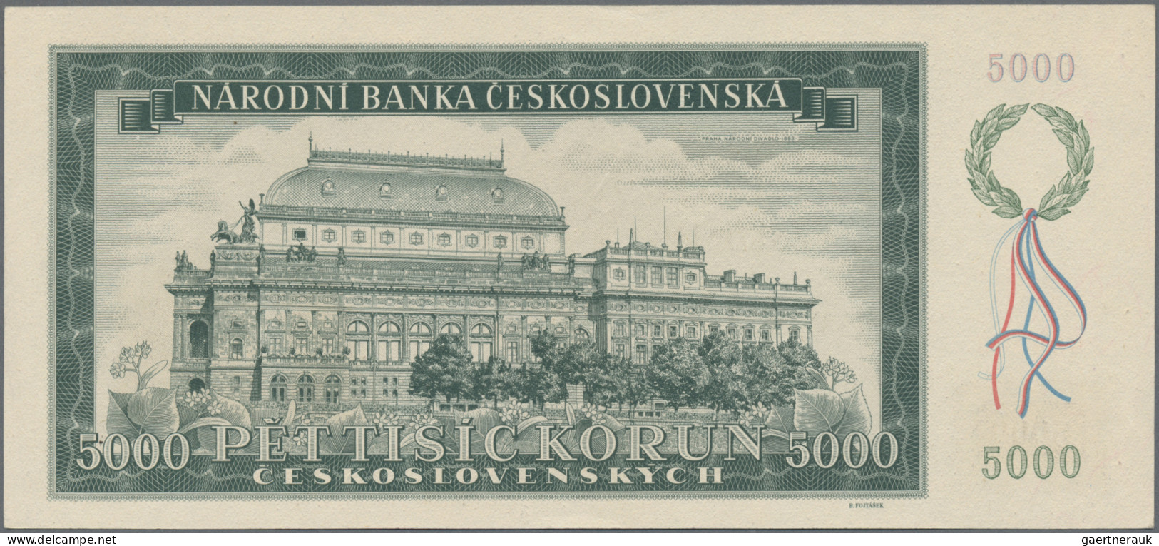 Czechoslovakia: Národní Banka Československá 5.000 Korun 1945, P.75 In Perfect U - Tschechoslowakei