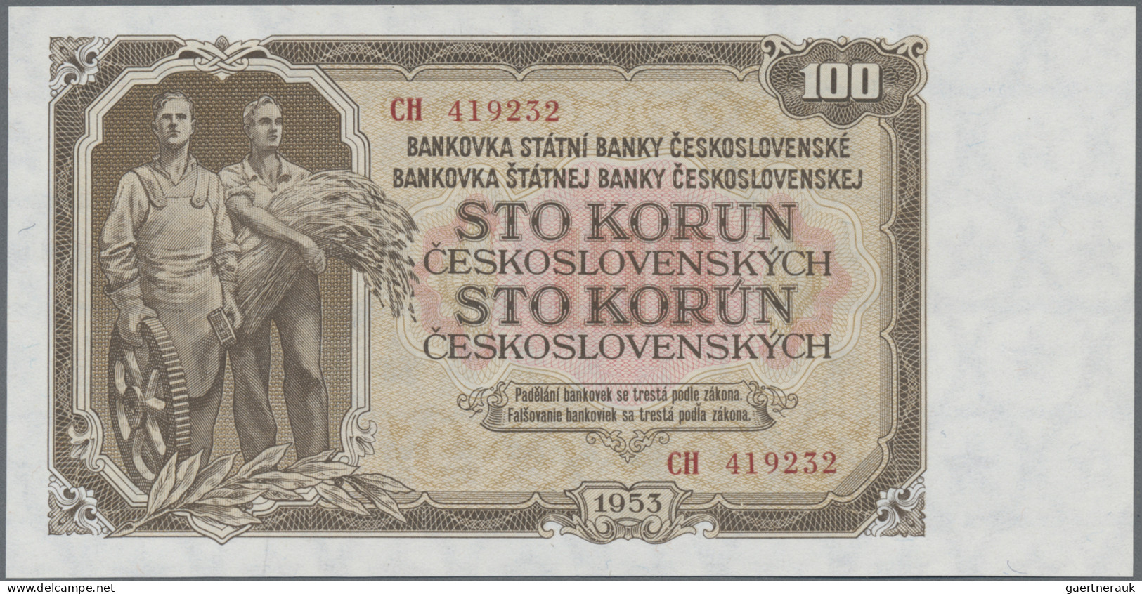 Czechoslovakia: Huge Lot With 24 Banknotes, Series 1953-1989, Comprising 1, 3 (R - Tschechoslowakei