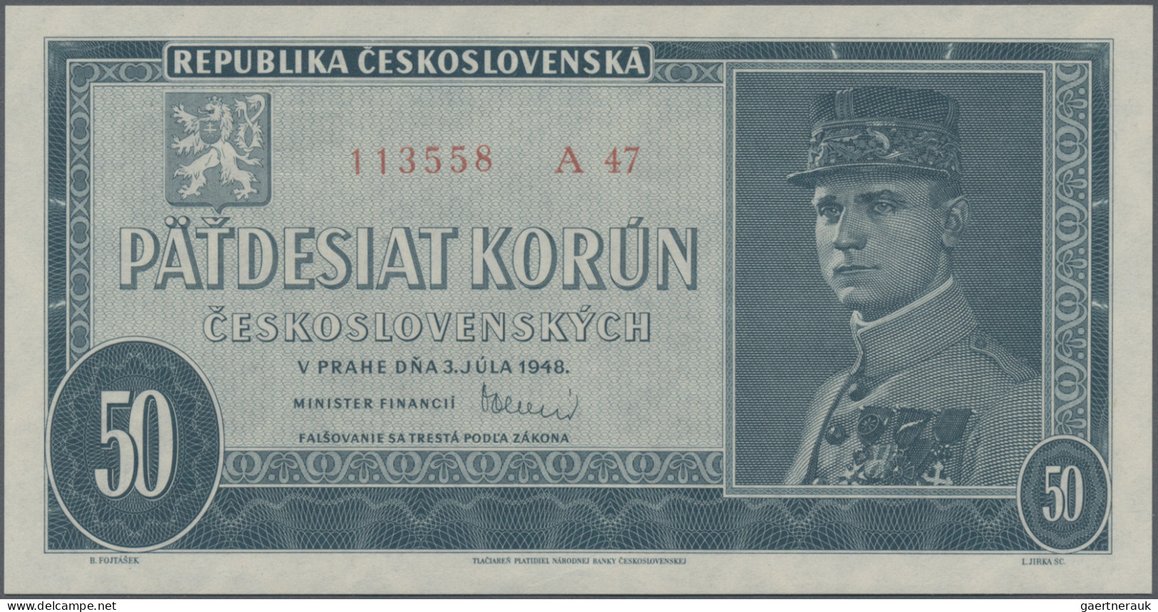 Czechoslovakia: REPUBLIKA ČESKOSLOVENSKÁ, Lot With 31 Banknotes, Series 1945-195 - Czechoslovakia