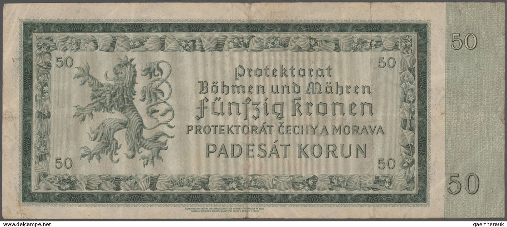 Czechoslovakia: Lot With 19 Banknotes And Lottery Tickets Bohemia & Moravia And - Tschechoslowakei