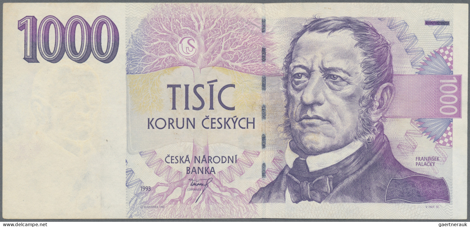 Czech Republic: Lot With 13 Banknotes, Series 1993-2009, Including 500 And 1.000 - Tschechien