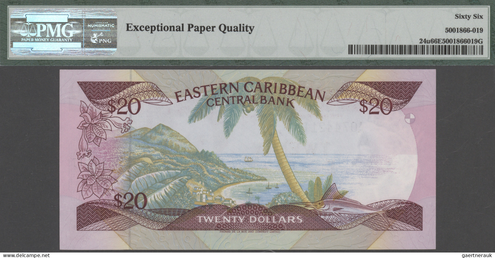 East Caribbean States: Eastern Caribbean Central Bank – Anguilla, 20 Dollars ND( - Ostkaribik