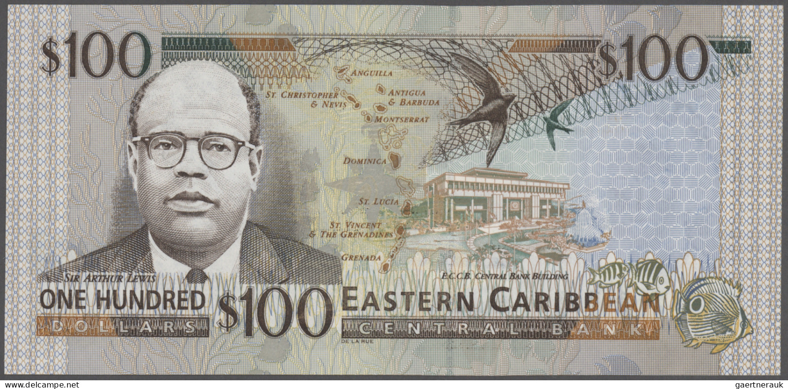 East Caribbean States: Eastern Caribbean Central Bank – Anguilla, Pair With 50 D - East Carribeans
