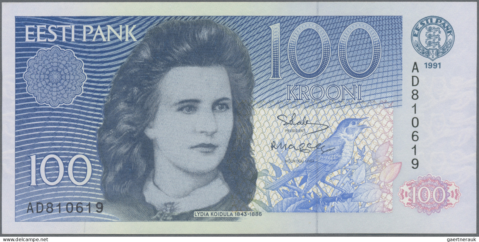 Estonia: Eesti Pank, Set With 7 Banknotes, Series 1991-1992, With 1, 2, 5, 10, 2 - Estonie