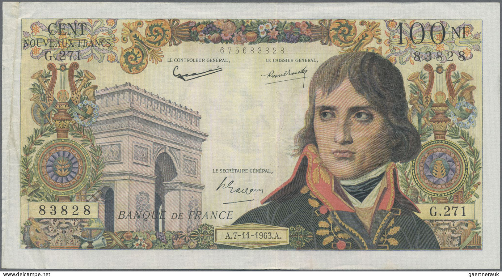 France: Banque De France, Pair With 2x 100 Nouveaux Francs 1963, P.144, Both In - 1955-1959 Surchargés En Nouveaux Francs