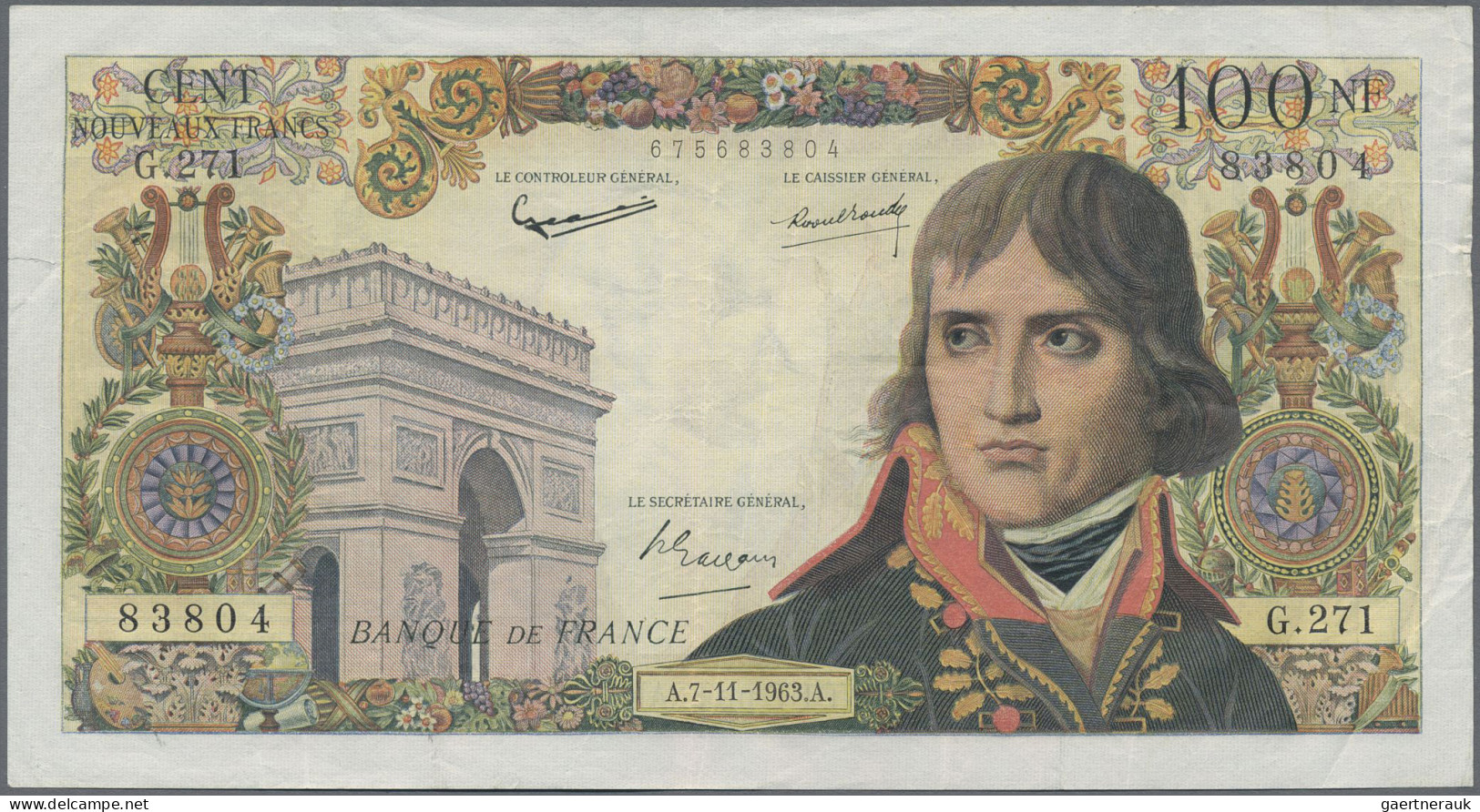 France: Banque De France, Pair With 2x 100 Nouveaux Francs 1963, P.144, Both In - 1955-1959 Sovraccarichi In Nuovi Franchi