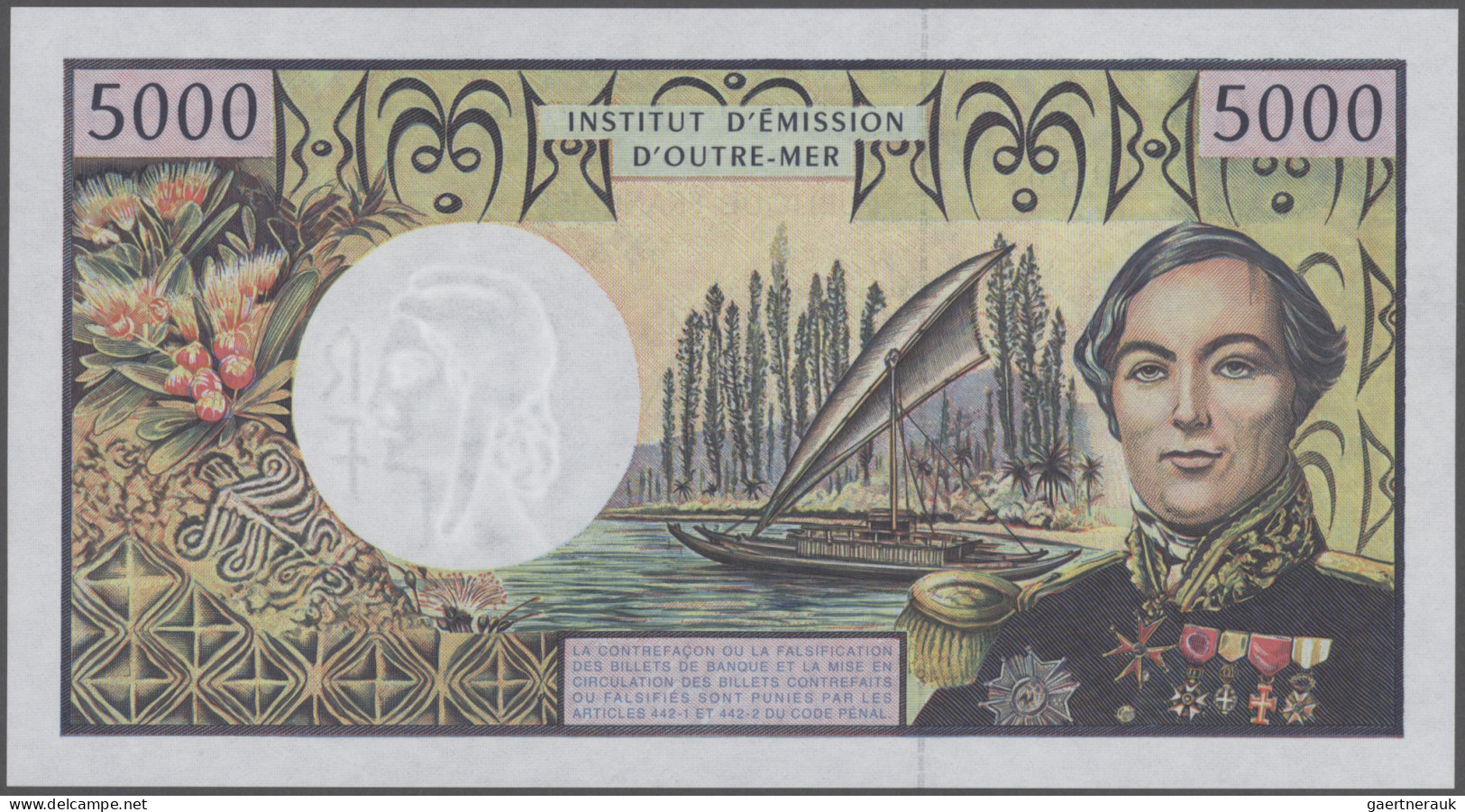 French Pacific Territories: Institut D'Émission D'Outre-Mer, 5.000 Francs ND(199 - Territoires Français Du Pacifique (1992-...)