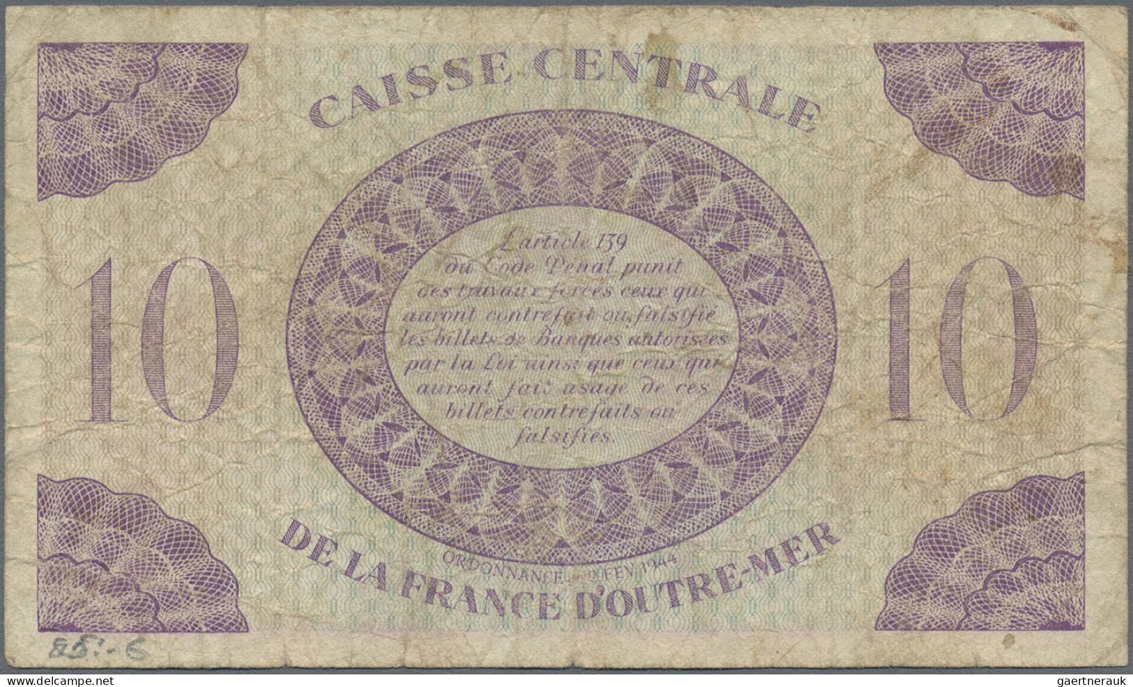 Guadeloupe: Caisse Centrale De La France D'Outre-Mer – GUADELOUPE, Pair With 10 - Andere - Amerika