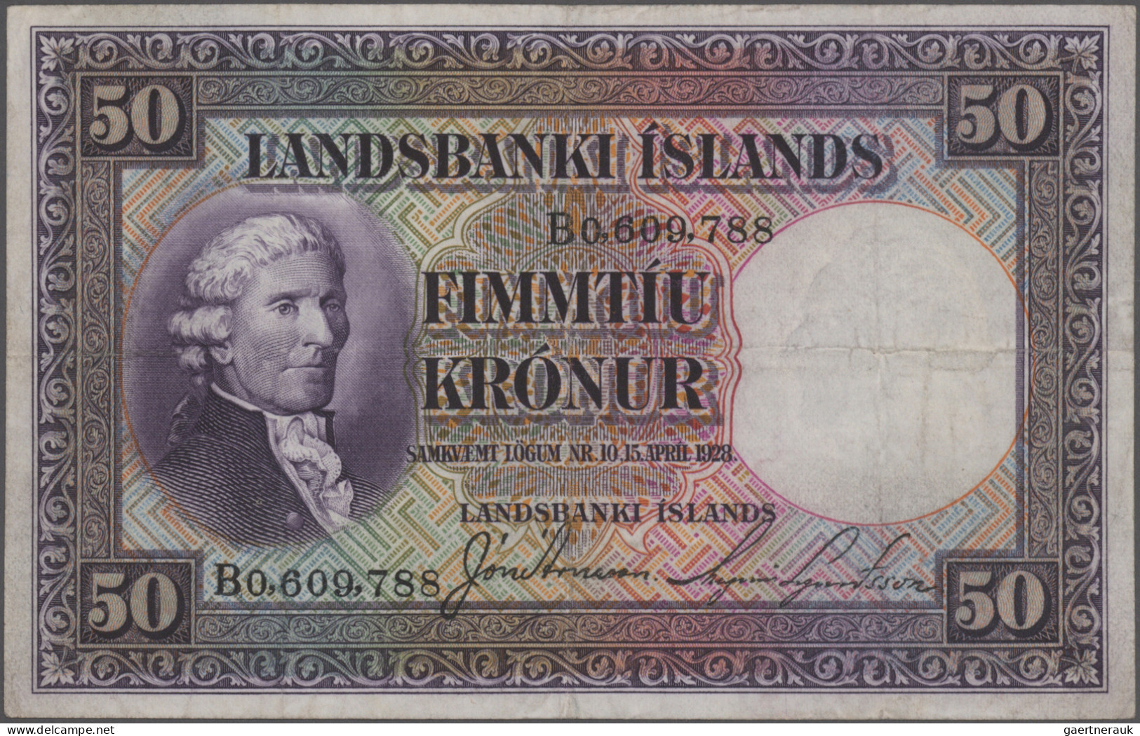 Iceland: Landsbanki Islands, Nice Set With 4 Banknotes, L.1885/1900 And 1928, Wi - Iceland