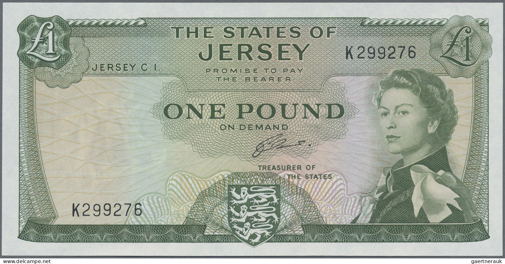 Jersey: The States Of Jersey 1 Pound ND(1963) With Signature: J. Clennett, P.8b - Sonstige & Ohne Zuordnung