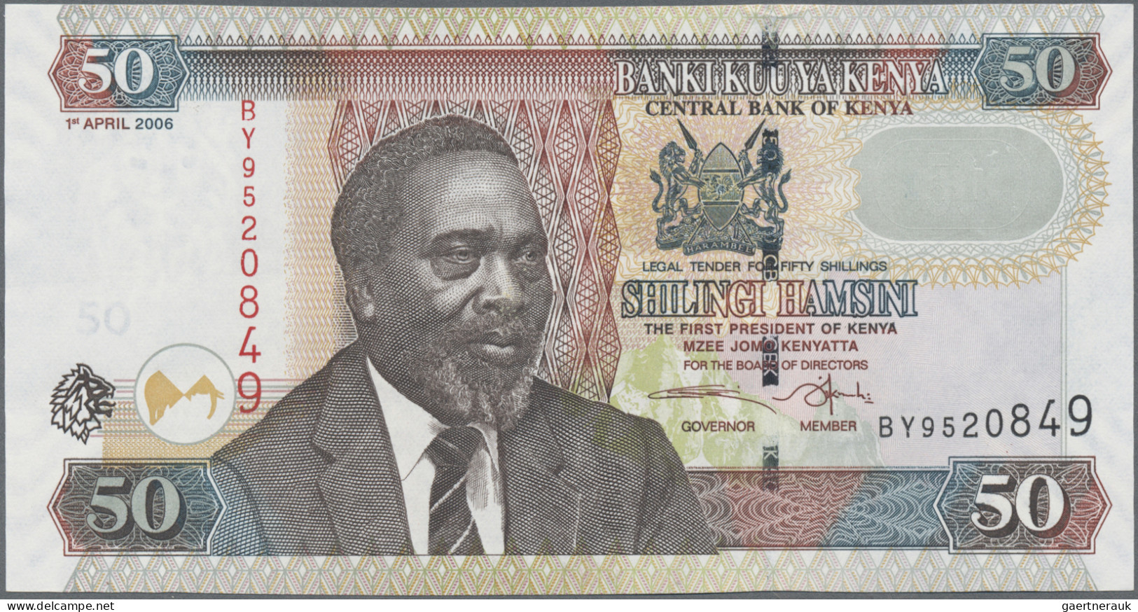 Kenya: Central Bank Of Kenya, Lot With 8 Banknotes, Series 1978-2006, Comprising - Kenia