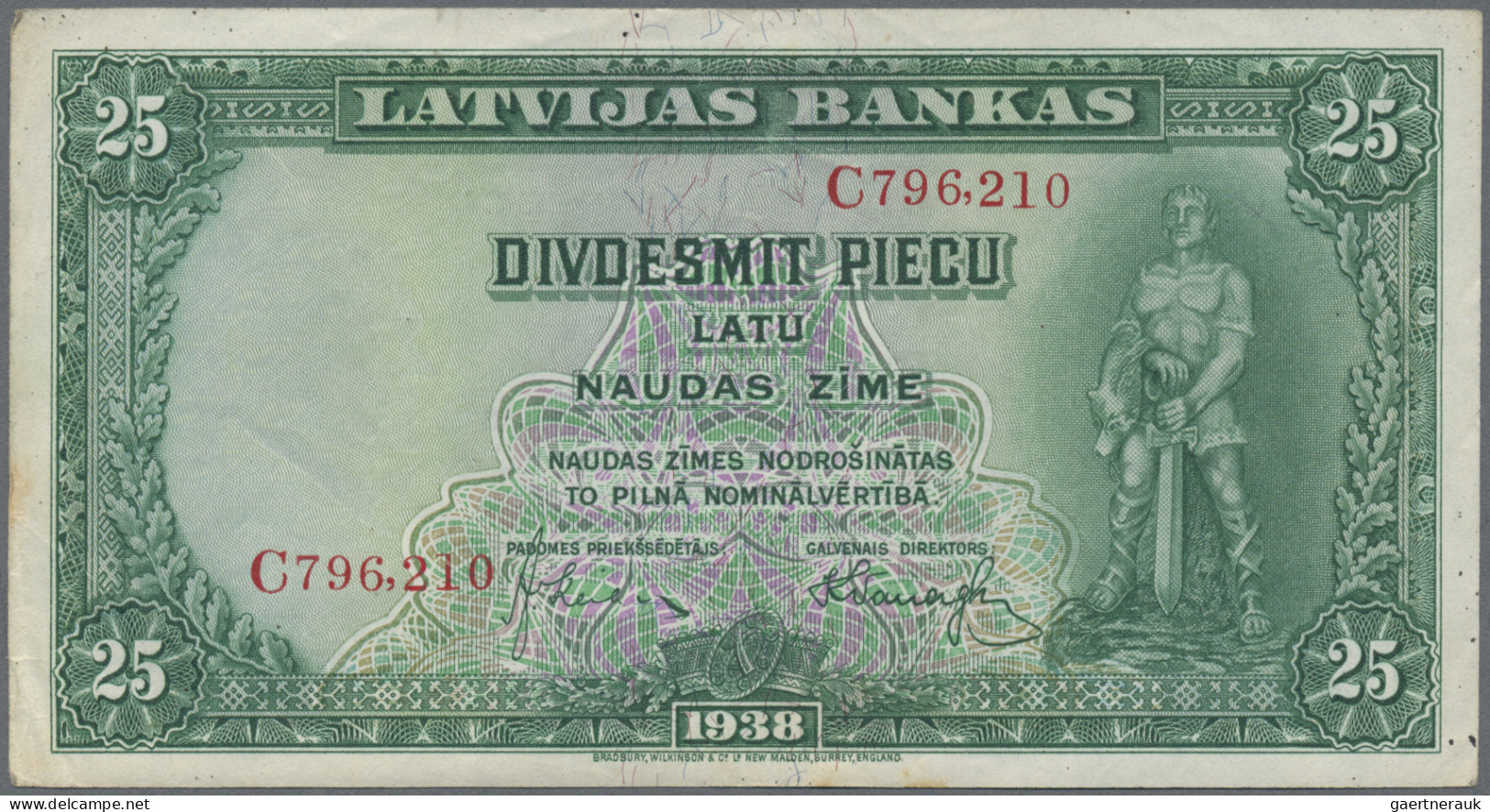 Lithuania: Lietuvos Bankas And Latvijas Bankas, Pair With 20 Centu 1922 (P.11, V - Lituanie