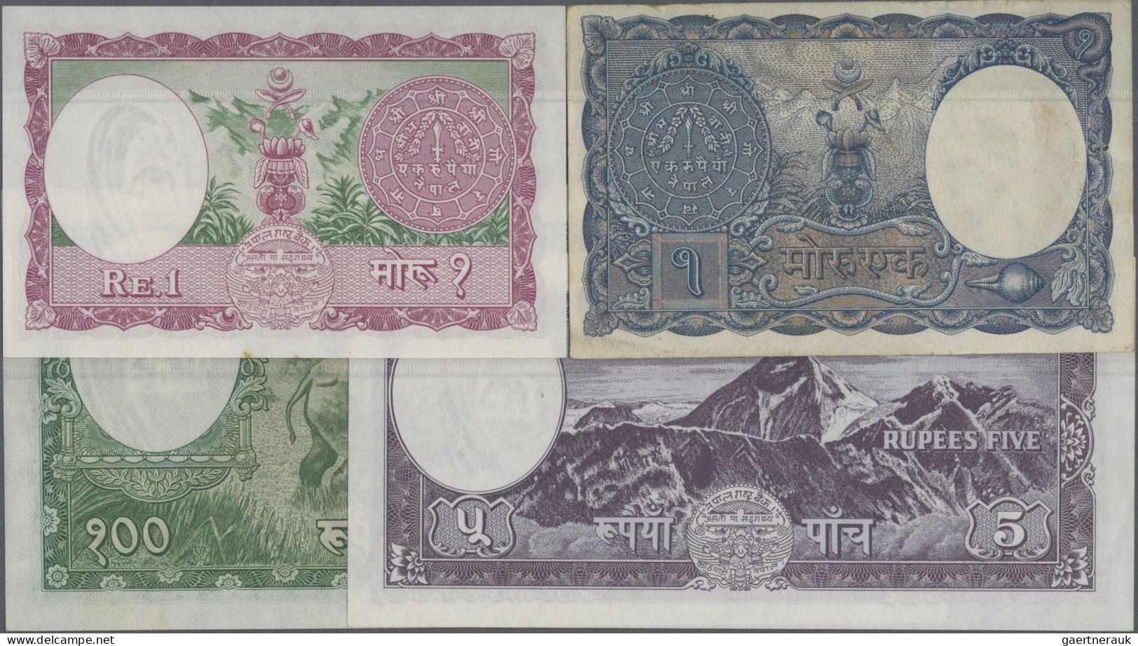 Nepal: Government Of Nepal And Nepal Rastra Bank, Nice Lot With 4 Banknotes, 1 M - Nepal