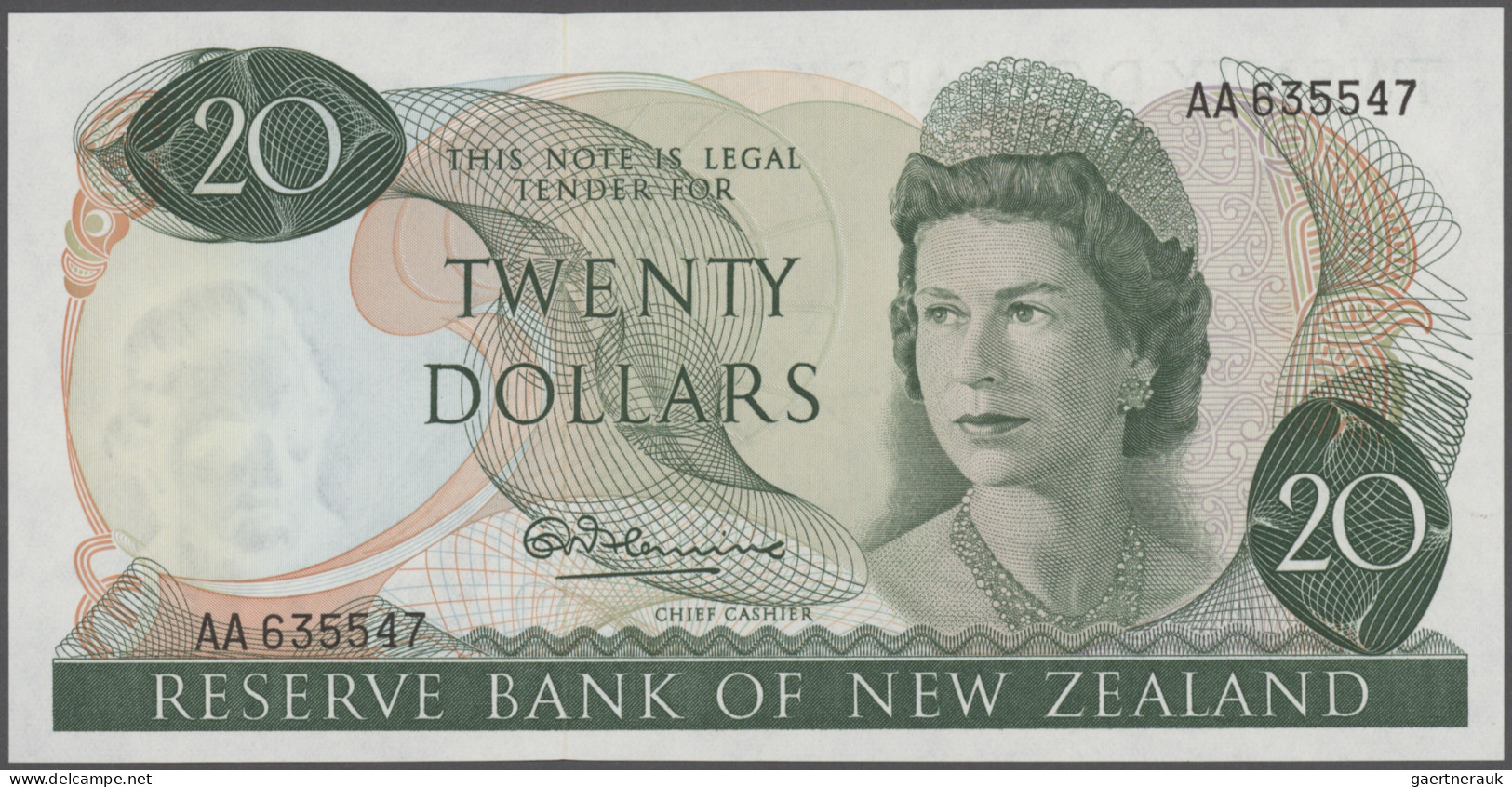 New Zealand: Reserve Bank Of New Zealand, 20 Dollars ND(1977-81), P.167a, Very S - New Zealand