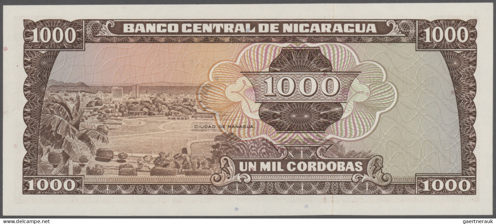 Nicaragua: Banco Central De Nicaragua, 1.000 Cordobas 1972, P.128b In UNC Condit - Nicaragua