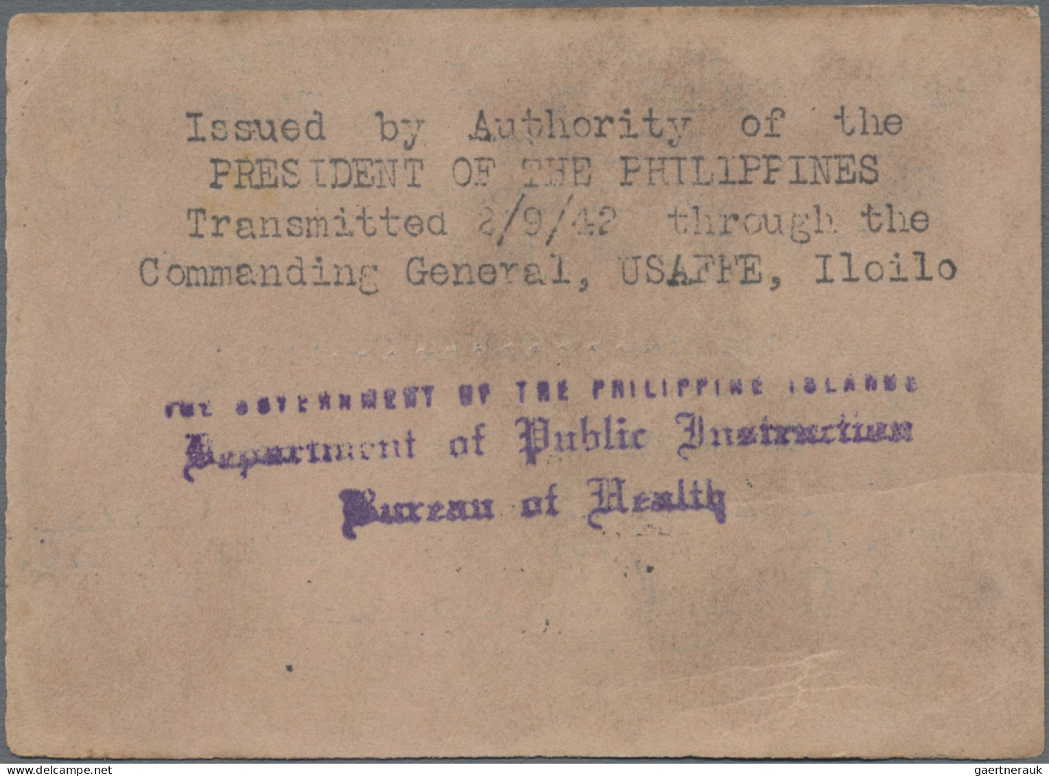 Philippines: Philippines Commonwealth Bureau Of Health - Culion Leper Colony (Pa - Filippijnen