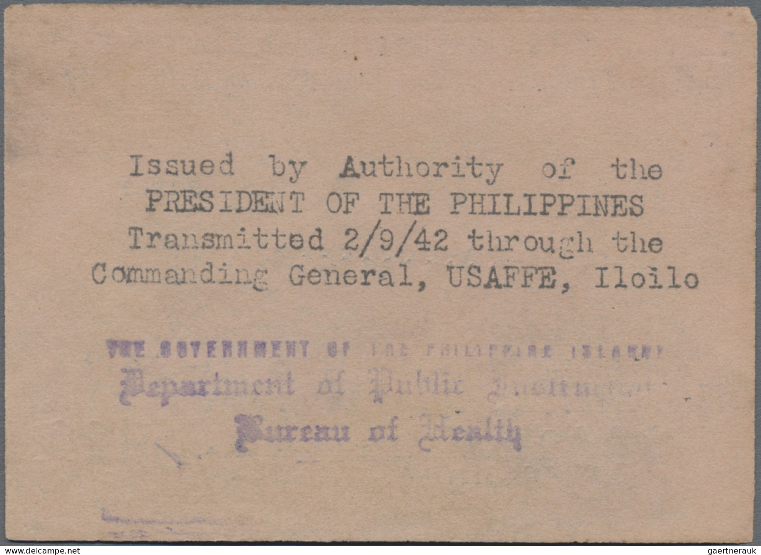 Philippines: Philippines Commonwealth Bureau Of Health - Culion Leper Colony (Pa - Filippine