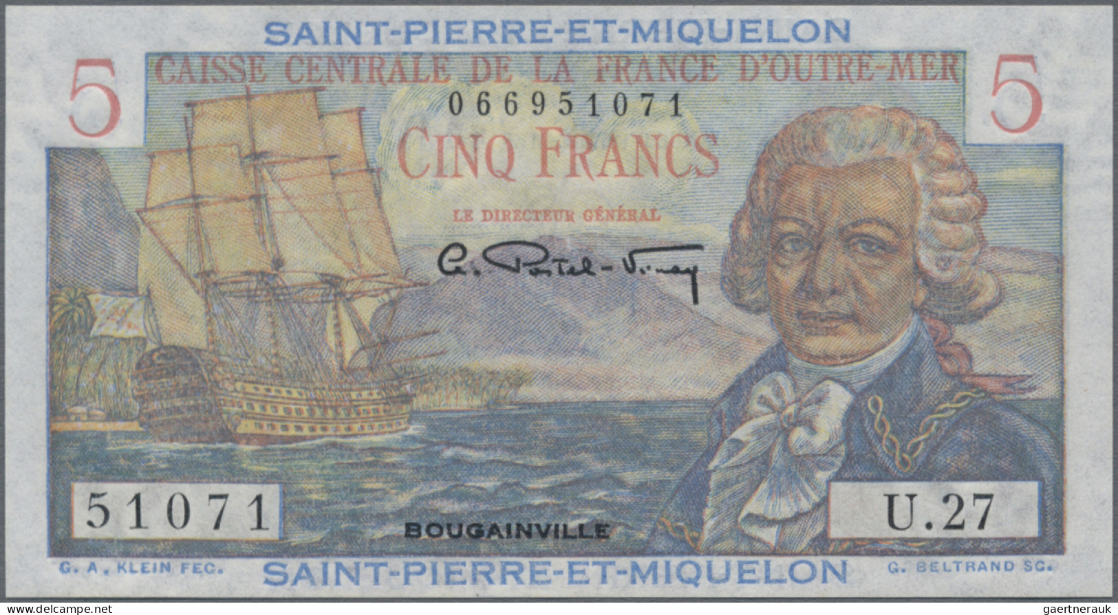 Saint Pierre & Miquelon: Caisse Centrale De La France D'Outre-Mer, 5 Francs ND(1 - Autres & Non Classés