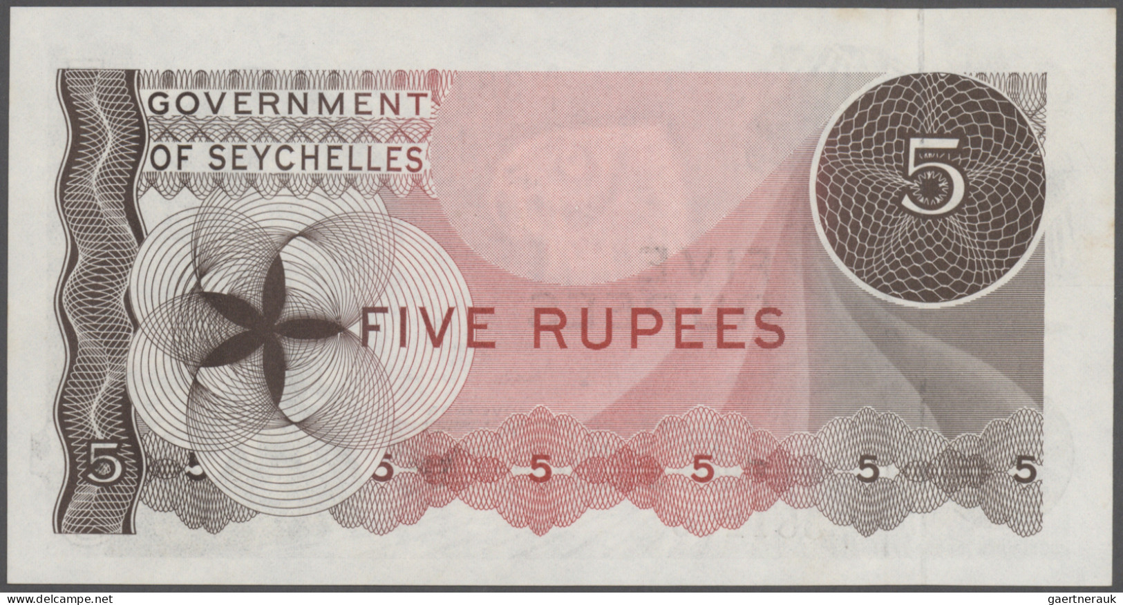 Seychelles: Government Of Seychelles, 5 Rupees 1968, P.14 In Perfect UNC Conditi - Seychelles