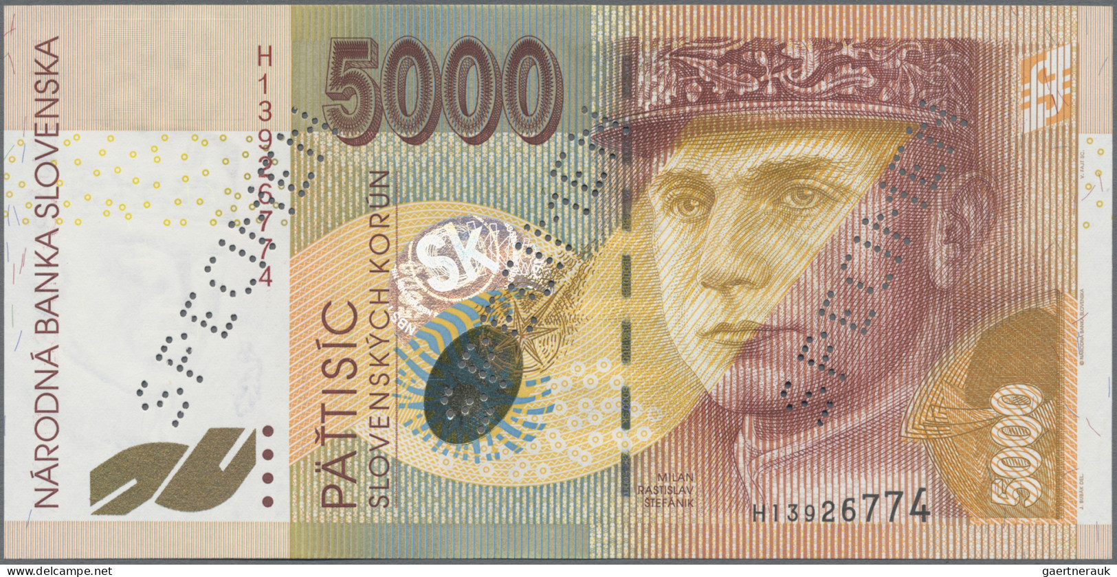 Slovakia: Národná Banka Slovenska, 5.000 Korun 10.05.1999 SPECIMEN, P.33s In UNC - Slowakei