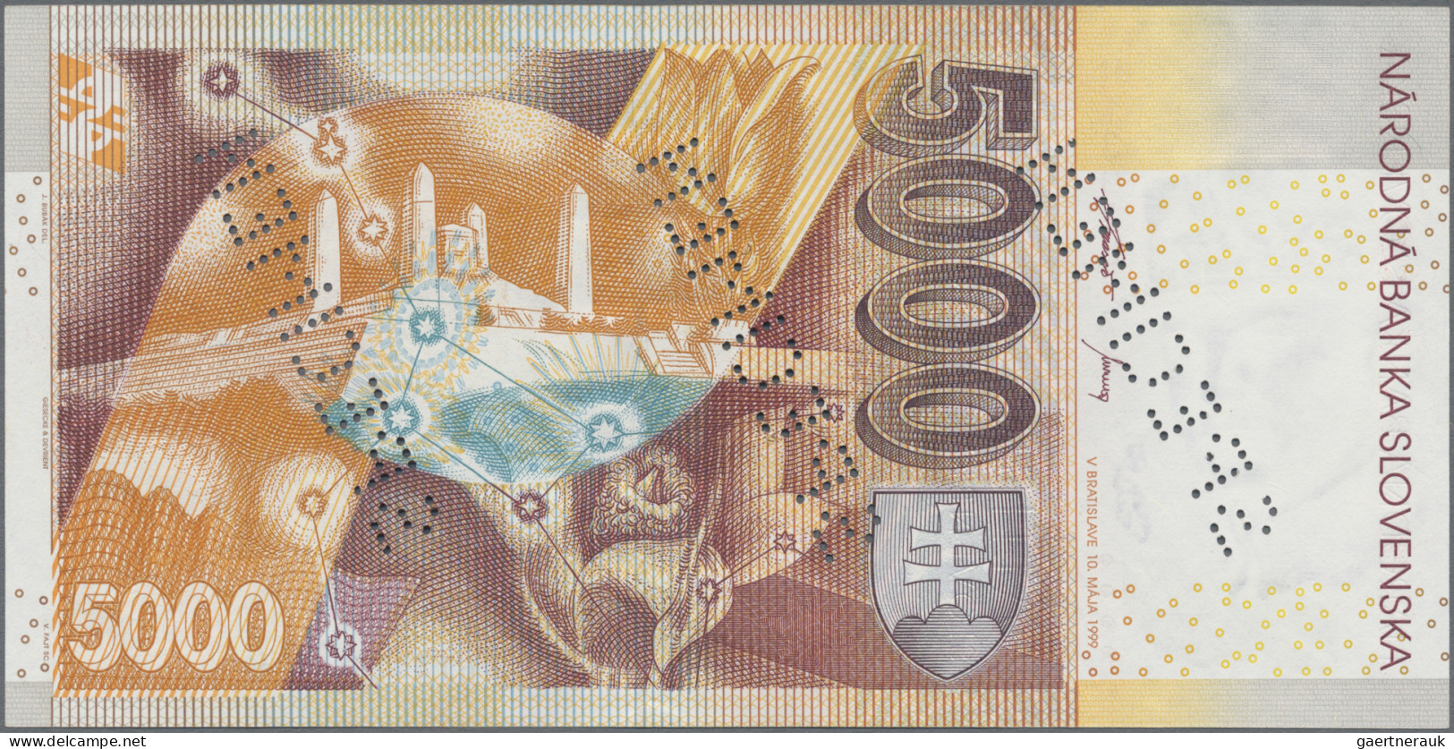 Slovakia: Národná Banka Slovenska, 5.000 Korun 10.05.1999 SPECIMEN, P.33s In UNC - Slovaquie