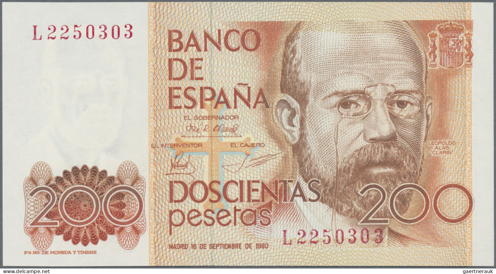 Spain: Banco De Espana, Lot With 8 Banknotes, Series 1935-1992, Including 1 Pese - Other & Unclassified
