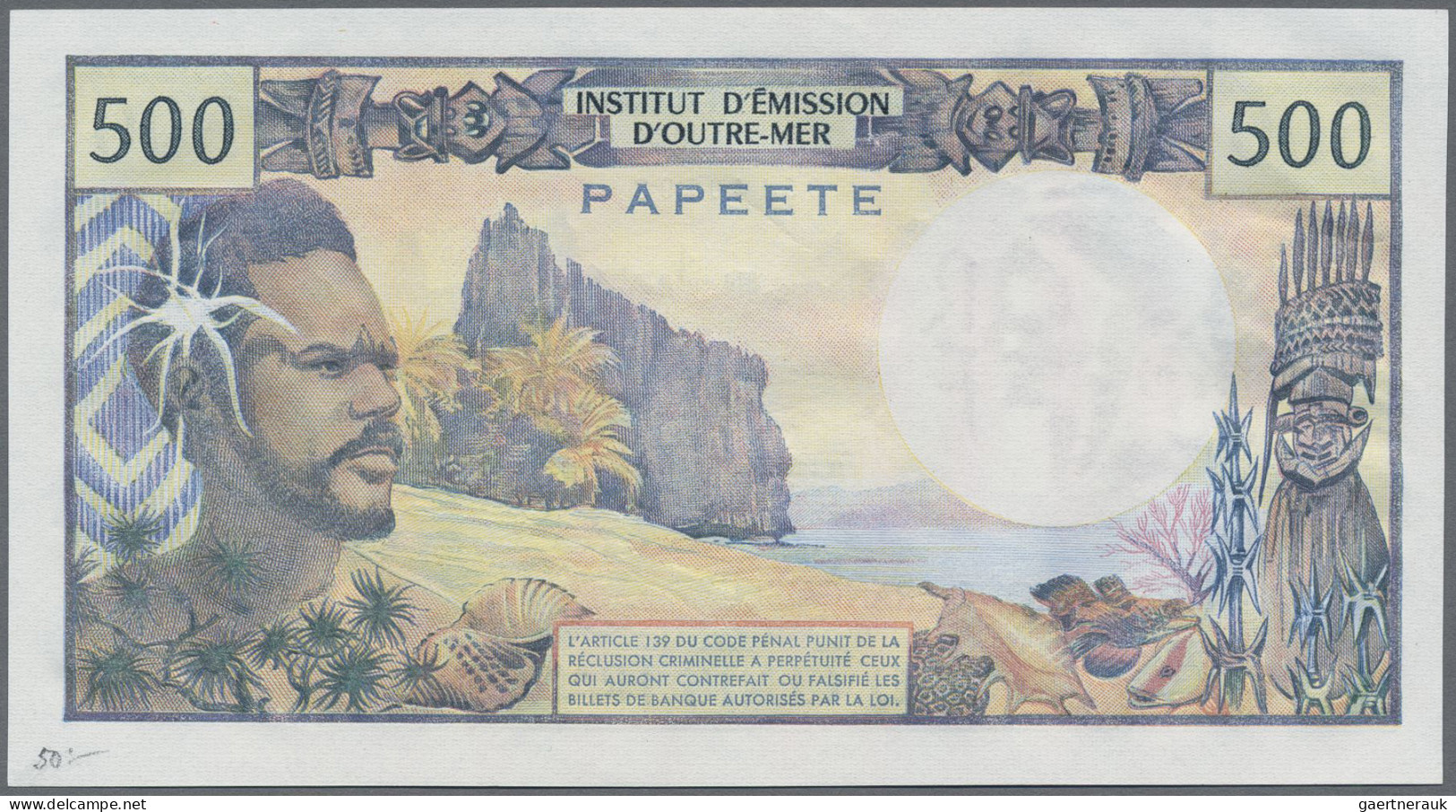 Tahiti: Institut D'Emission D'Outre-Mer – PAPEETE, Pair With 100 Francs ND(1973) - Autres - Océanie