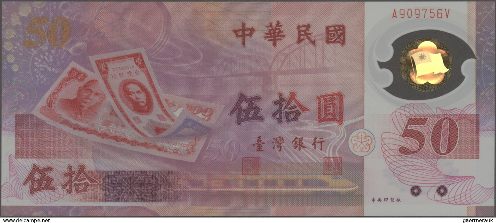 Taiwan: China – Bank of Taiwan, set with 9 banknotes, 1961-1999 series, with 1 Y